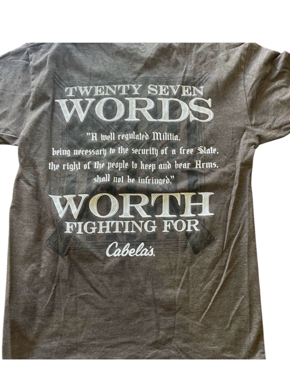 🔥Ts 3/$15 or 5/$20 Cabela's 'Worth Fighting' Short Sleeve Tee Adult Small Brown